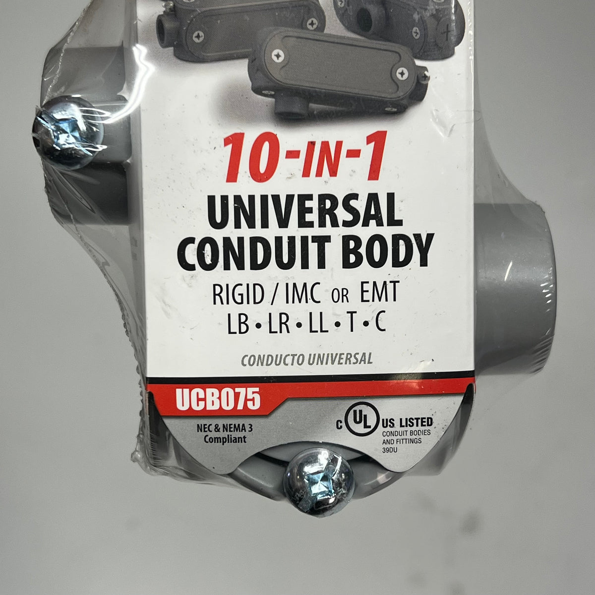 TAYMAC (2 PACK) U Conduit 10-in-1 Universal Conduit Body 3/4" Grey UCB075