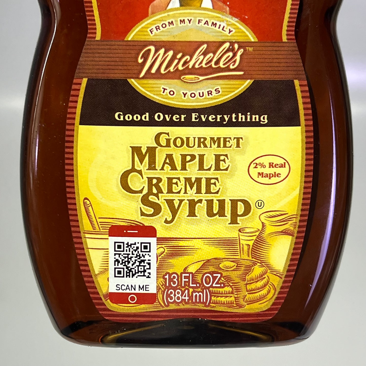 ZA@  MICHELE'S (2 PACK) Gourmet Maple Creme Syrup 13 Fl Oz BB 04/27