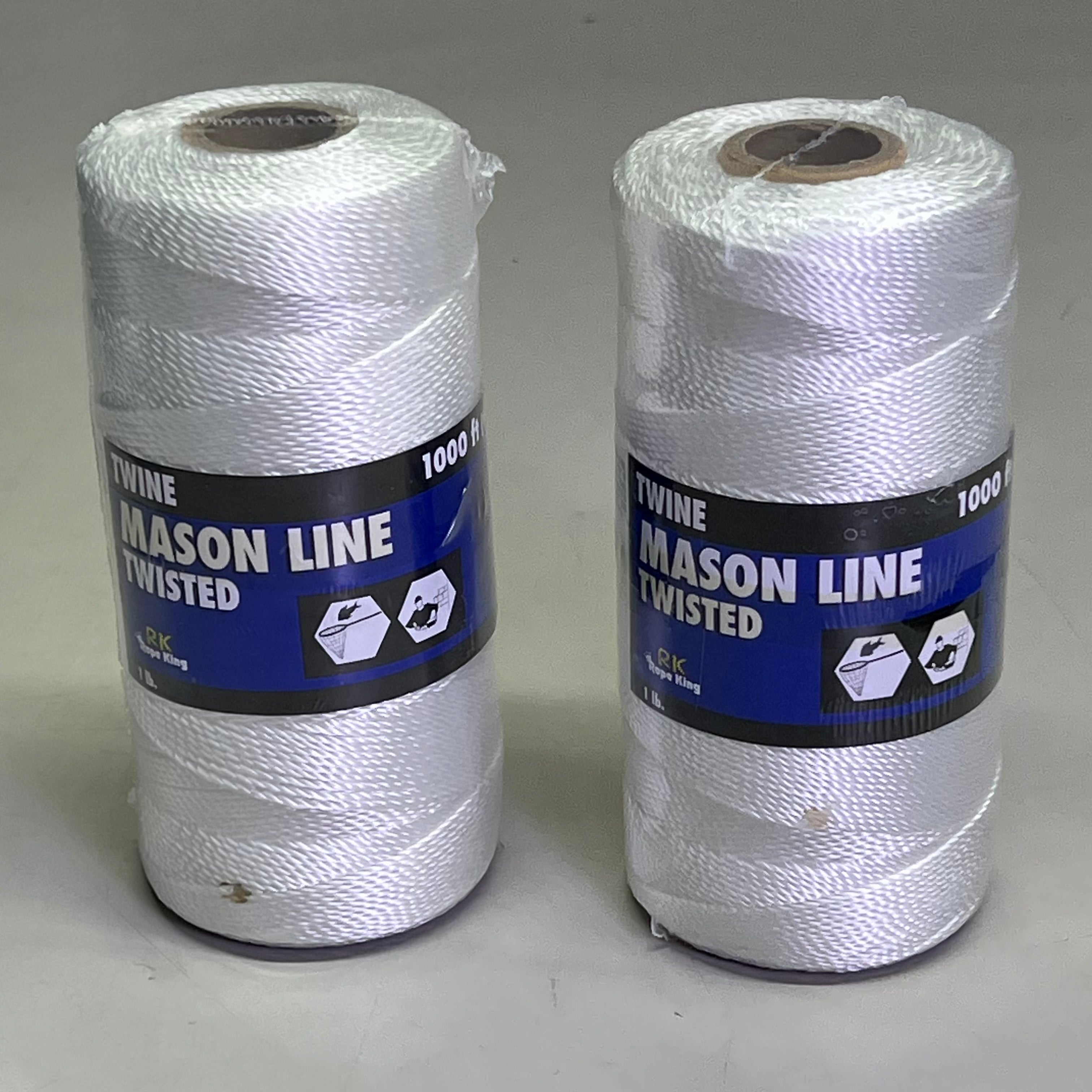 ROPE KING (2 PACK) Mason Line Twine Twisted Polyester 100' #18 White M ...