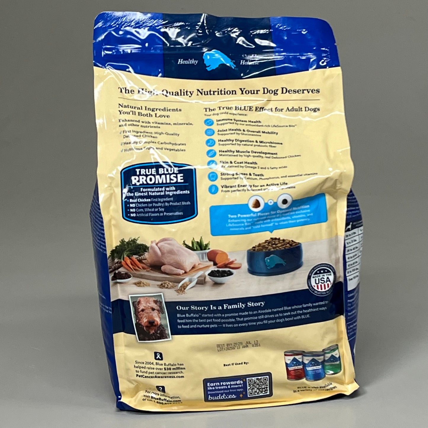 BLUE BUFFALO (3 PACK!) Chicken and Brown Rice Recipe Adult Dog Food 5lbs BB: 07/13/2025