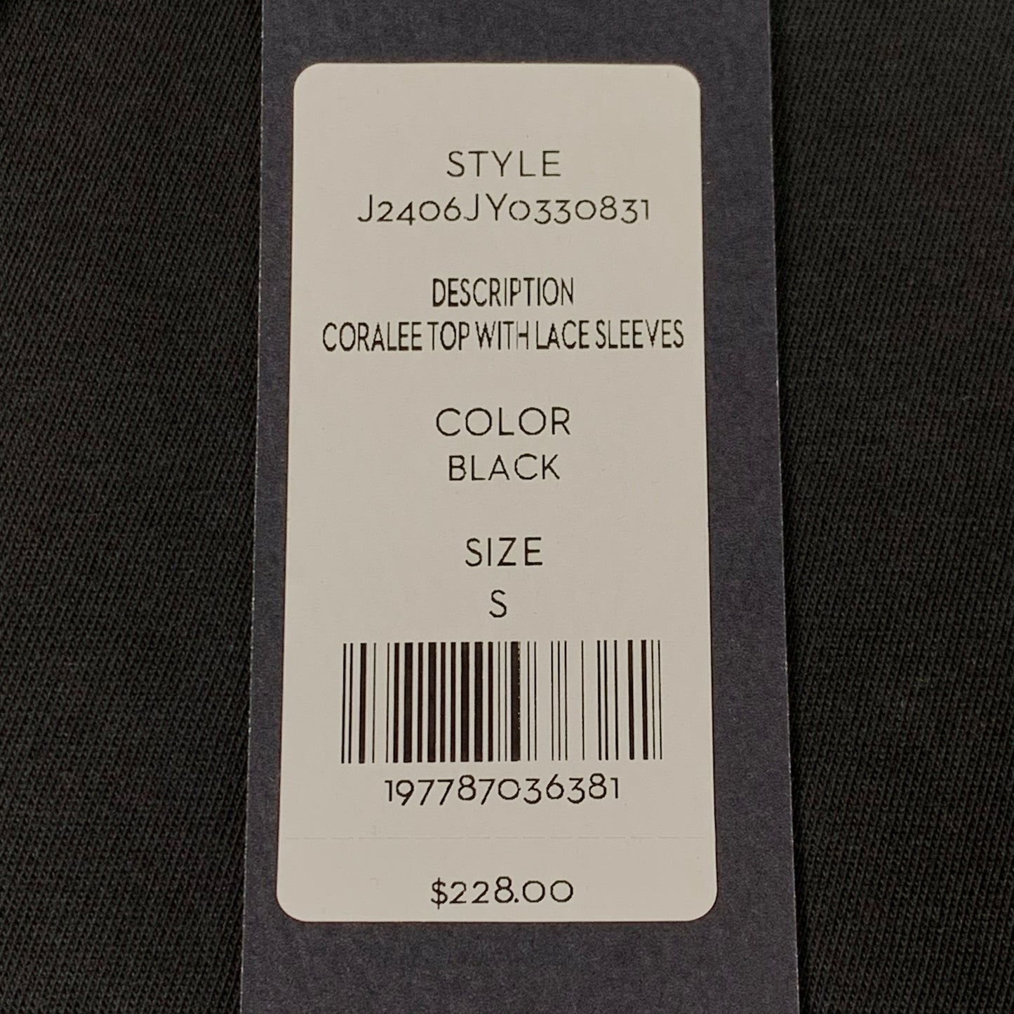 VERONICA BEARD Jeans Women's Coralee Top Lace Sleeves Sz-S Black J2406JY0330831