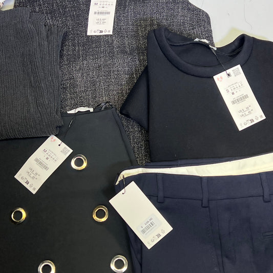 ZA@ ZARA Lot Of Assorted Clothing, Tops, Skirt, Pants & Shoes Women's Sz S/M Multicolor