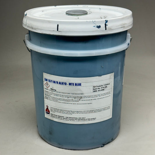 SHERWIN-WILLIAMS (5 Gal) SW 1571 W/R ALKYD 15”Hx12”D MTE Blue 0724-374