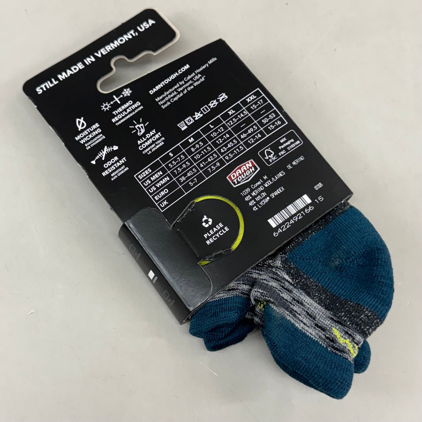 DARN TOUGH Running Socks No Show Tab Ultra-Lightweight Men SZ M 8-9.5 Comet Merino Wool