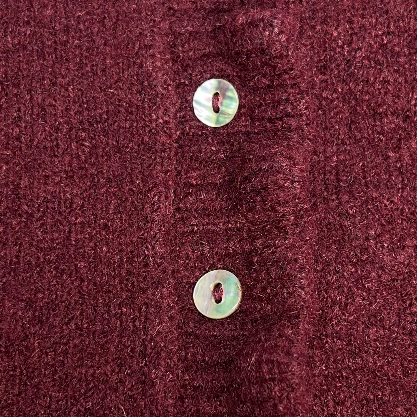 ZARA Plain Knit Cardigan W/ Ruffle Sleeves & Pearl Buttons Womens Sz XL Burgundy