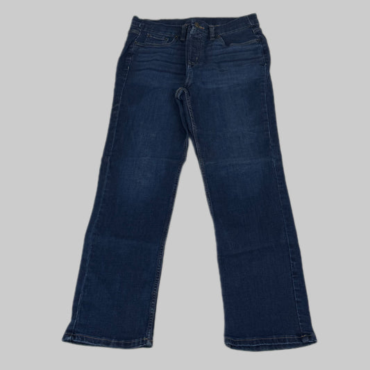 DENIM & CO.  Easy Stretch Slim Leg Buttonfly Women's 10 Denim Blue