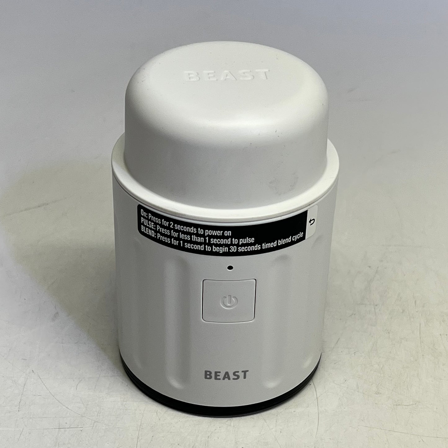 ZA@ BEAST Go Cordless Premium Portable Blender W/ Drinking Cap & Straw 11.12V Cloud White (As-is)