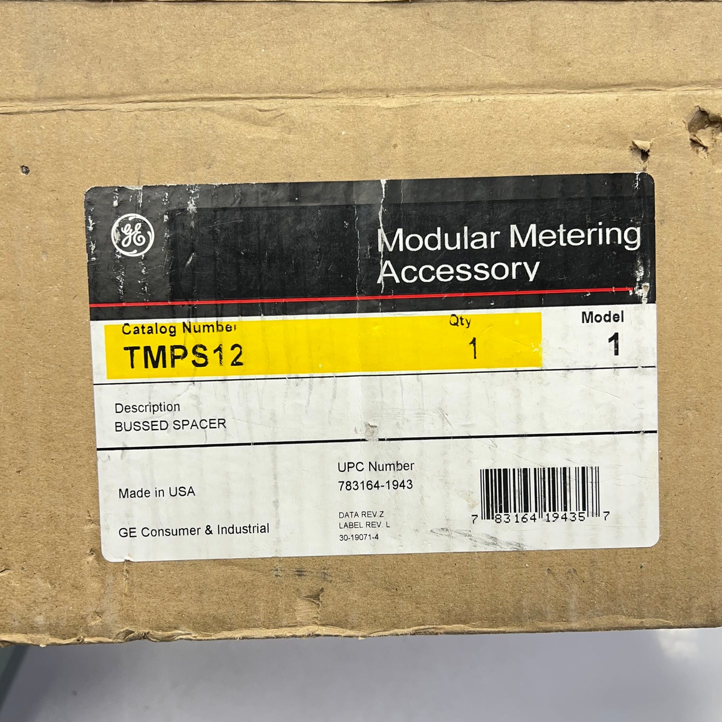 GENERAL ELECTRIC Bussed Spacer Model 1 4" 1200 AMP TMPS12 (New Other)