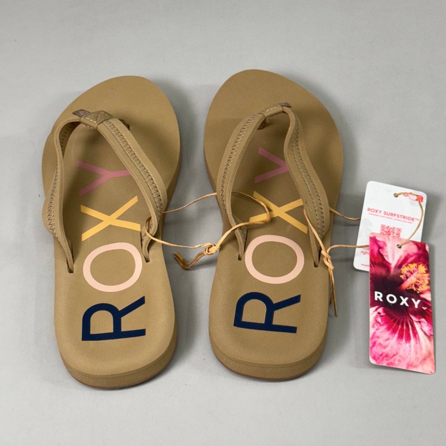 ROXY Vista IV Sandals Lightweight Strap EVA Footbed TPR Outsole Women's Sz 7 Tan