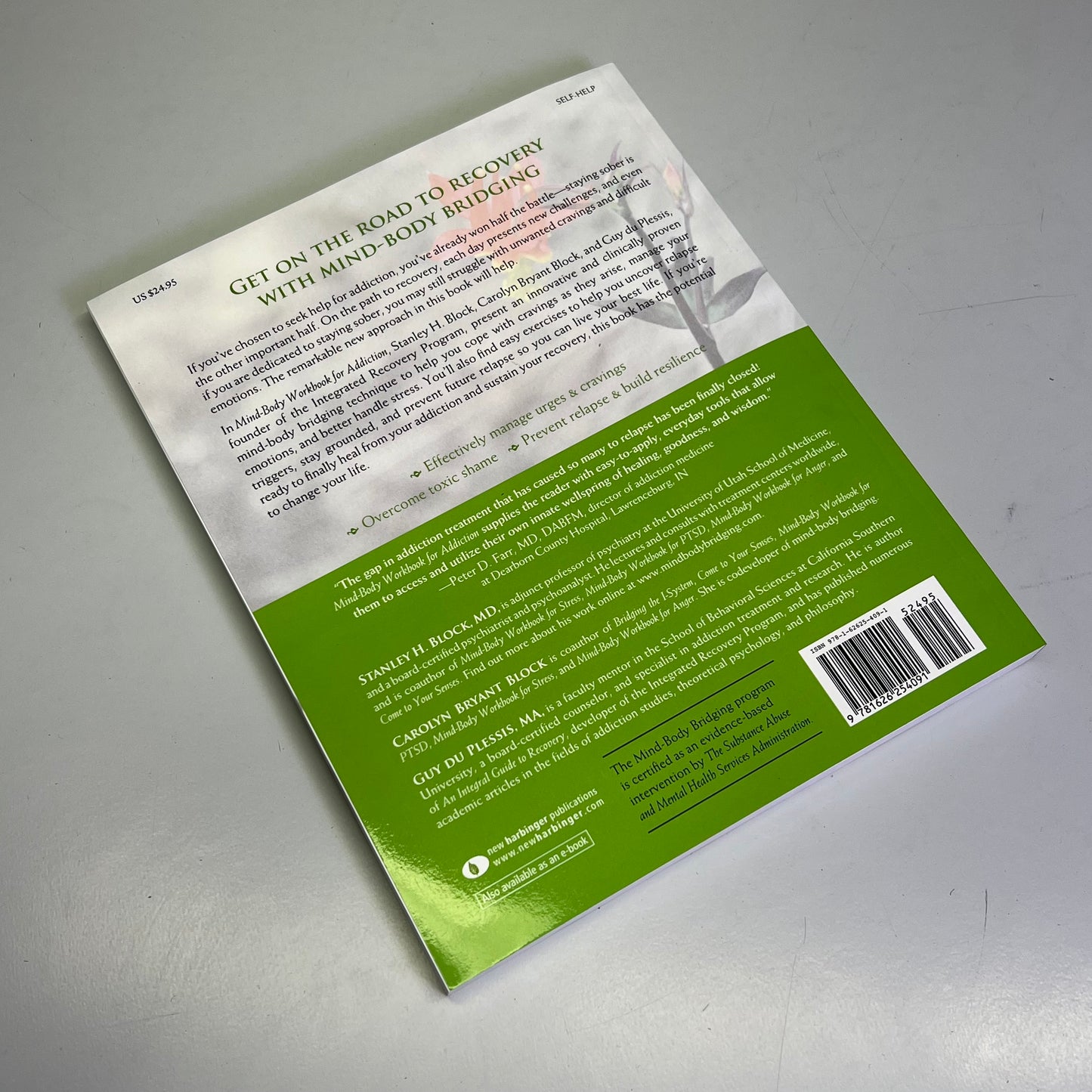 MIND-BODY WORKBOOK FOR ADDICTION Effective Tools Substance Abuse Recovery Book