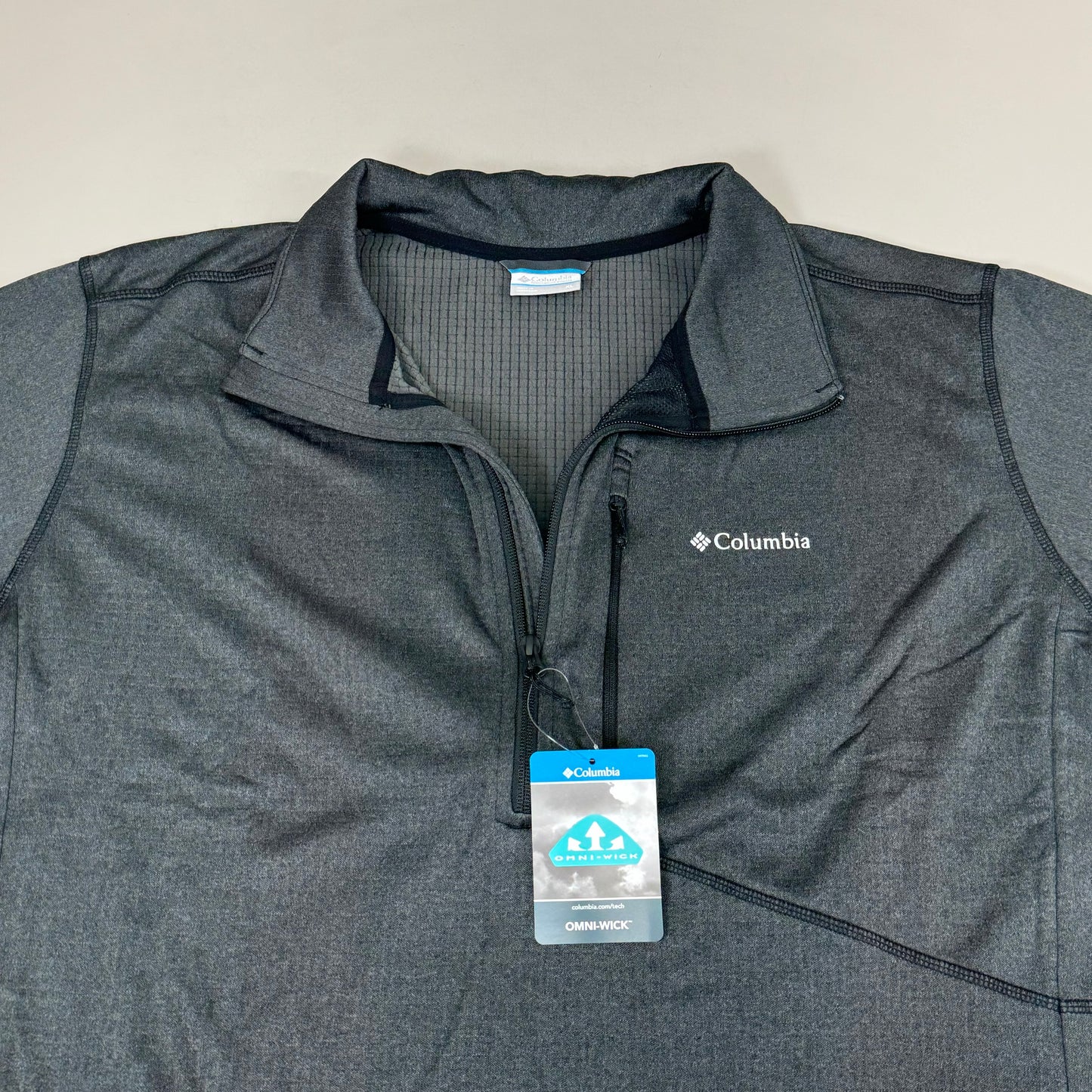 COLUMBIA Park View Fleece Half Zip Omni-Wick Men's Sz XL Blk Heather 1952201010