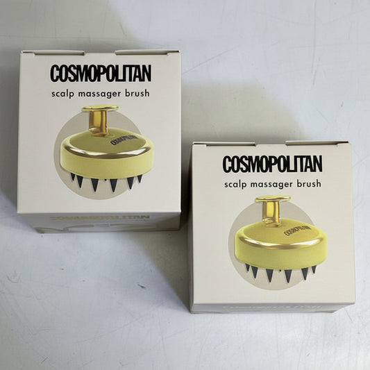 COSMOPOLITAN (2 PACK) Scalp Massager Shampoo Brush 3" Dia Black/Gold 2021-7278
