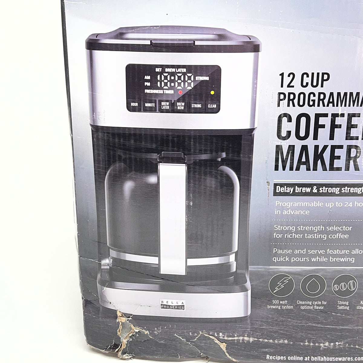 BELLA Pro Series Coffee Maker 12 Cup Programable Stainless Steel (As-Is)