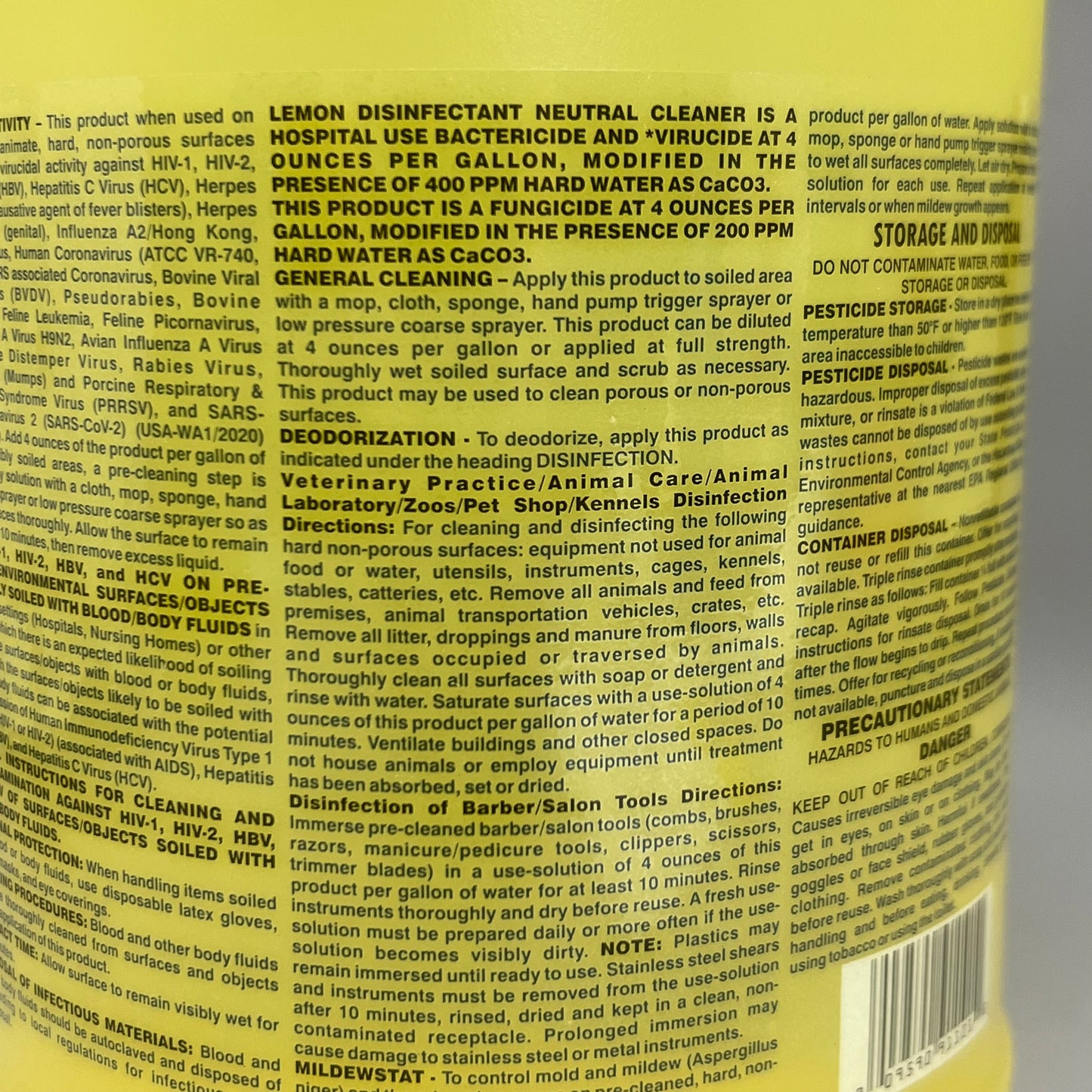 Lemon Disinfectant Neutral Cleaner (2 Pack) Gallon Yellow