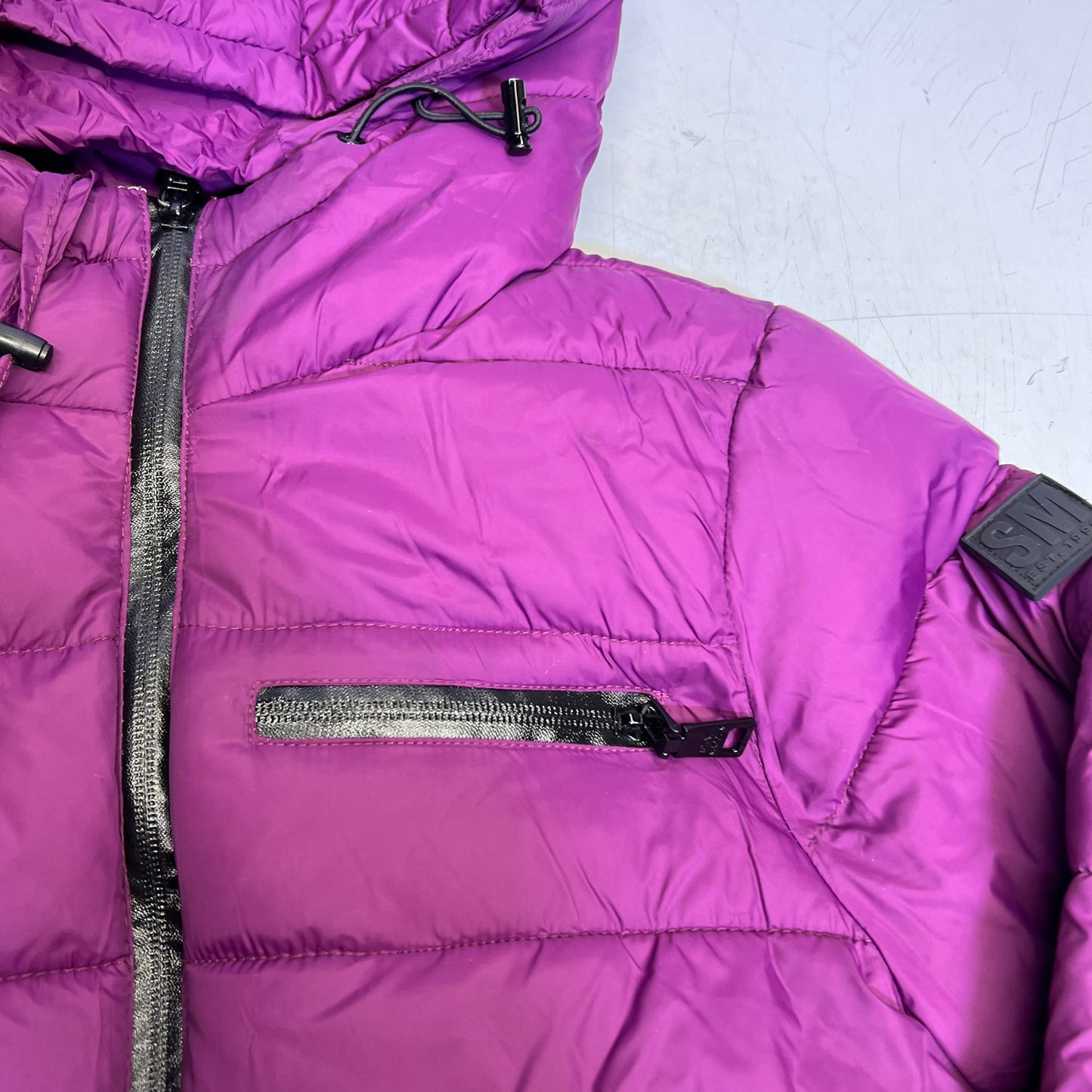 ZA@ STEVE MADDEN  Packable Full Zip Coat Women's Sz S Dark Purple/Black (As-is)