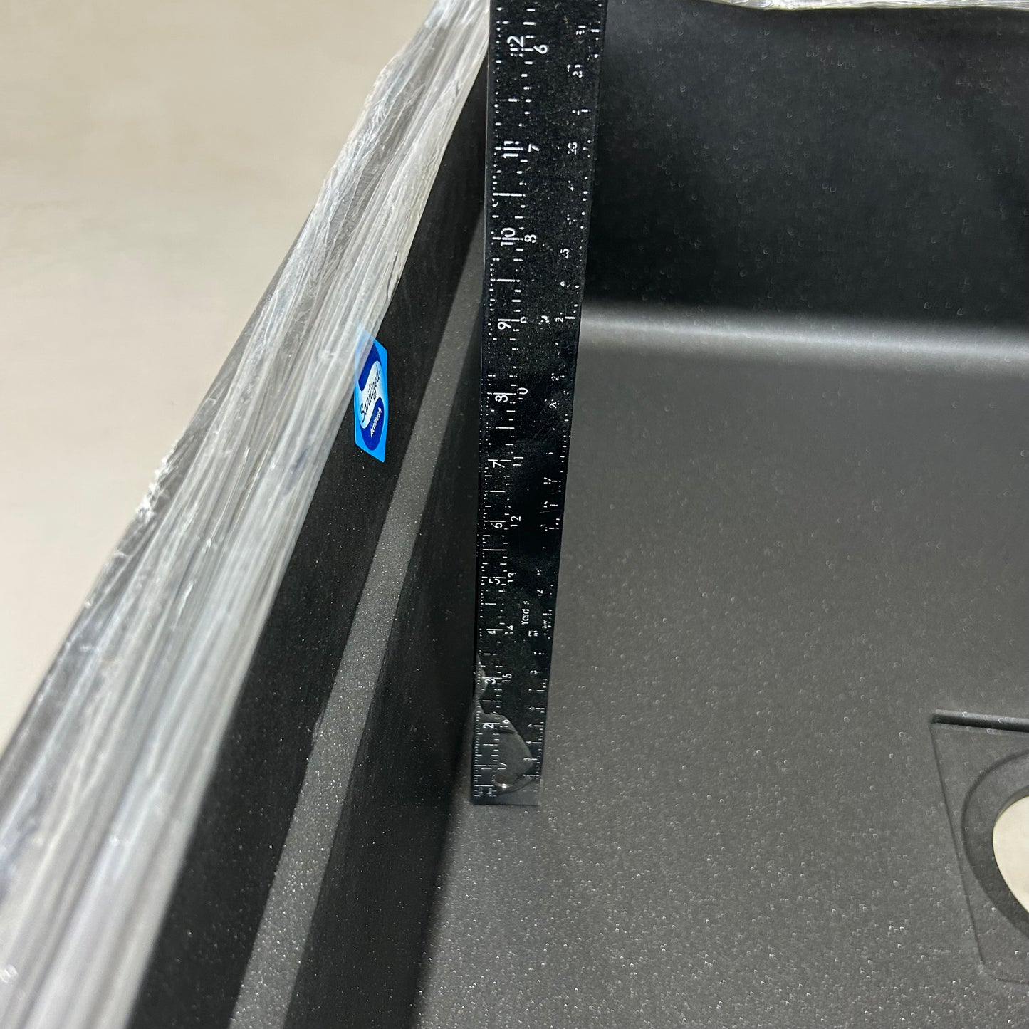 FRANKE UnderMount Single Basin Granite Kitchen Sink 32" Matte Black PKG110310NY (New Other- Distressed Packaging)