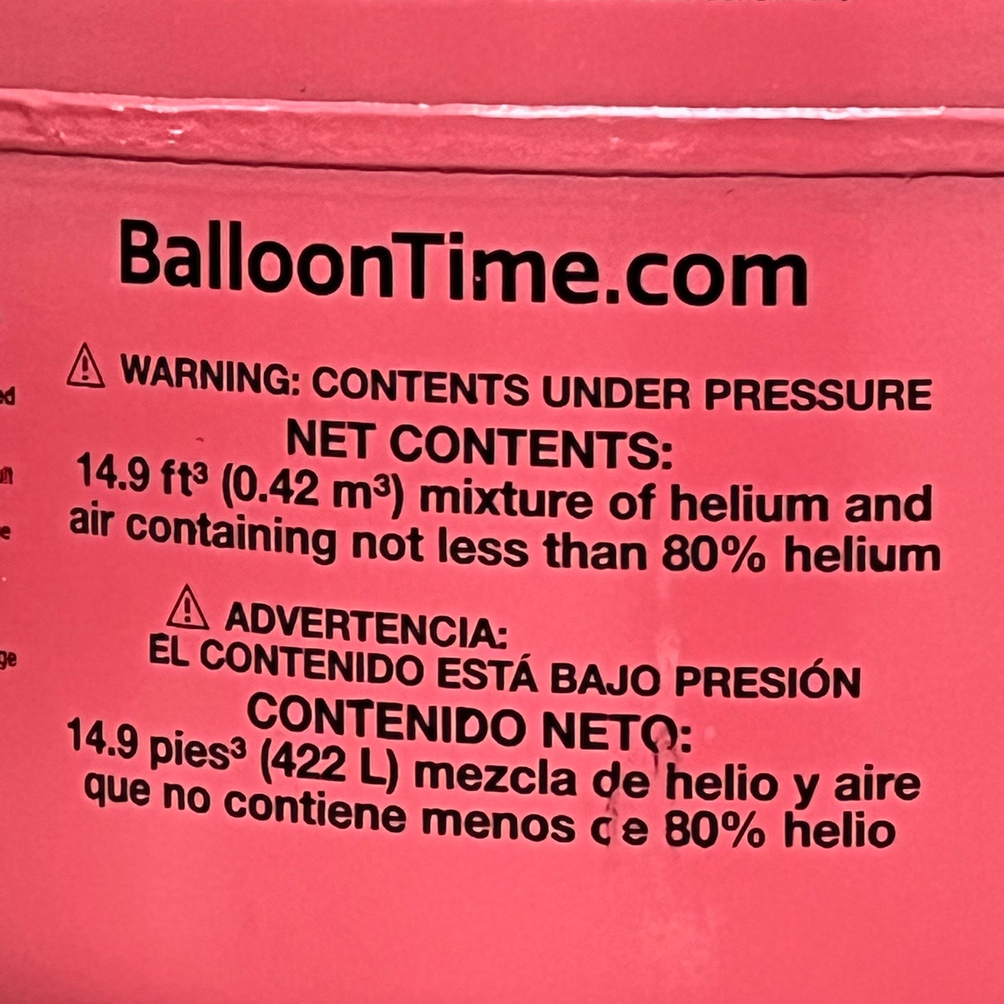 BALLON TIME Jumbo Helium Kit Contains 14.9 Cubic ft w/Balloons As-is Damaged Box