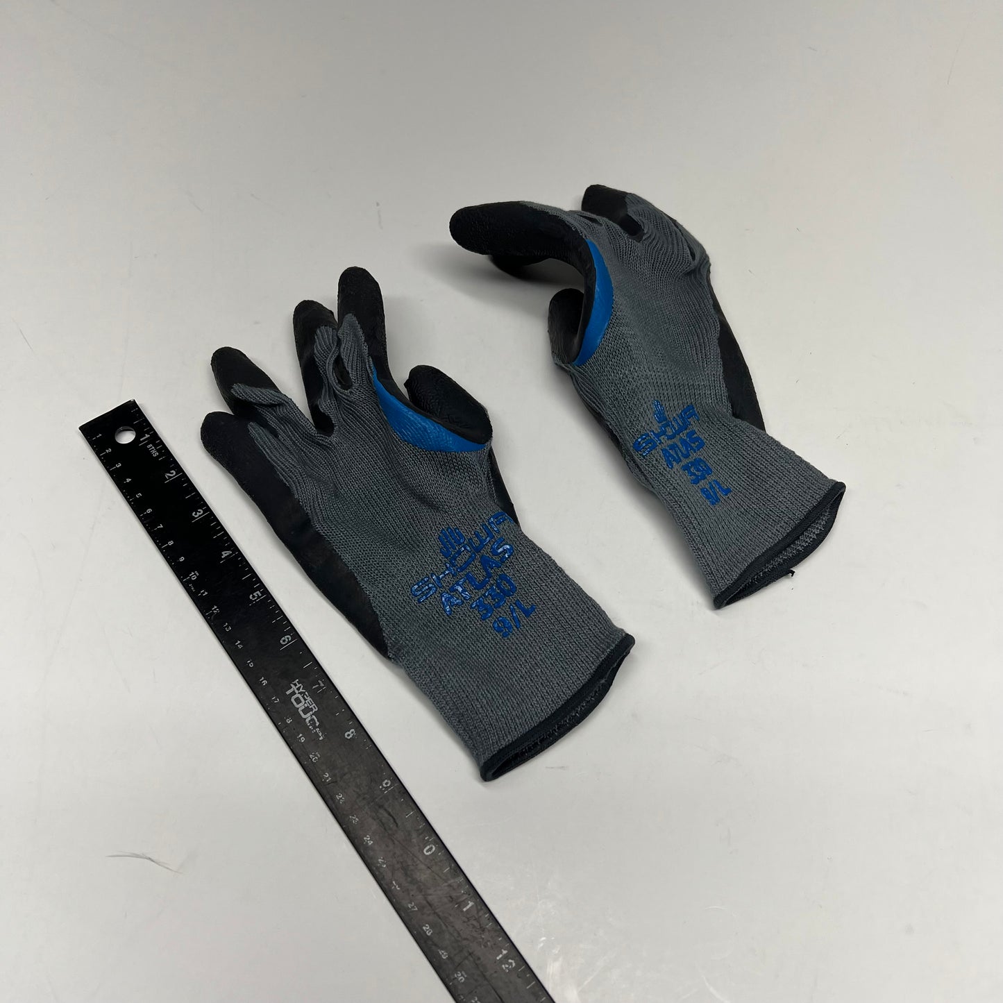 SHOWA (12 PACK) Coated Knit Gloves Rough Latex Unisex Sz L 10 Ga Grey 330L-09