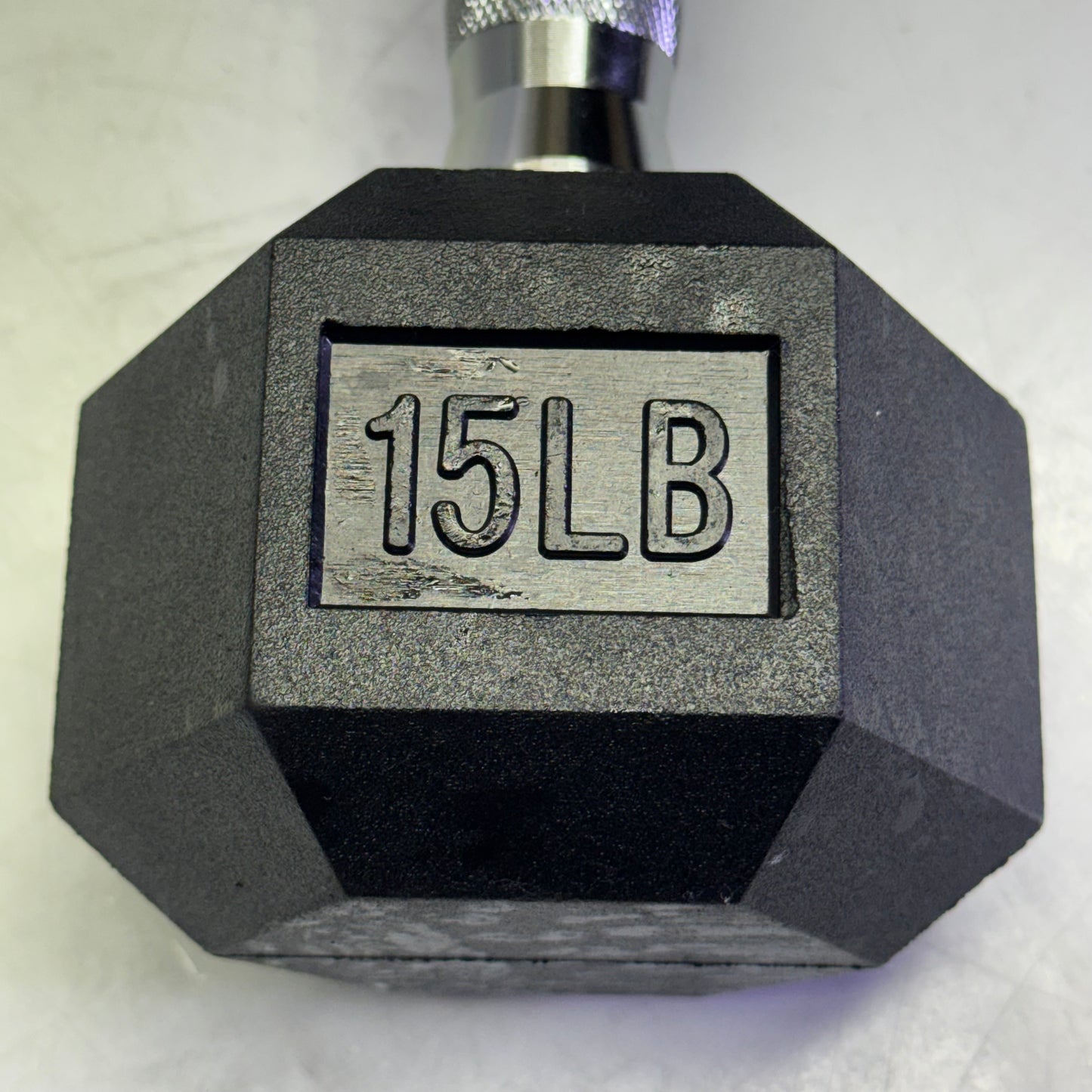 TITAN FITNESS (2 PACK) Black Rubber Coated Hex Dumbbell Single 15lb HEXDBB_15