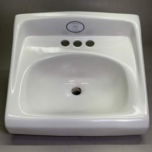 SLOAN Wall Hung Bathroom Sink with Backsplash Sz 20” W x 18.5” L SS3003