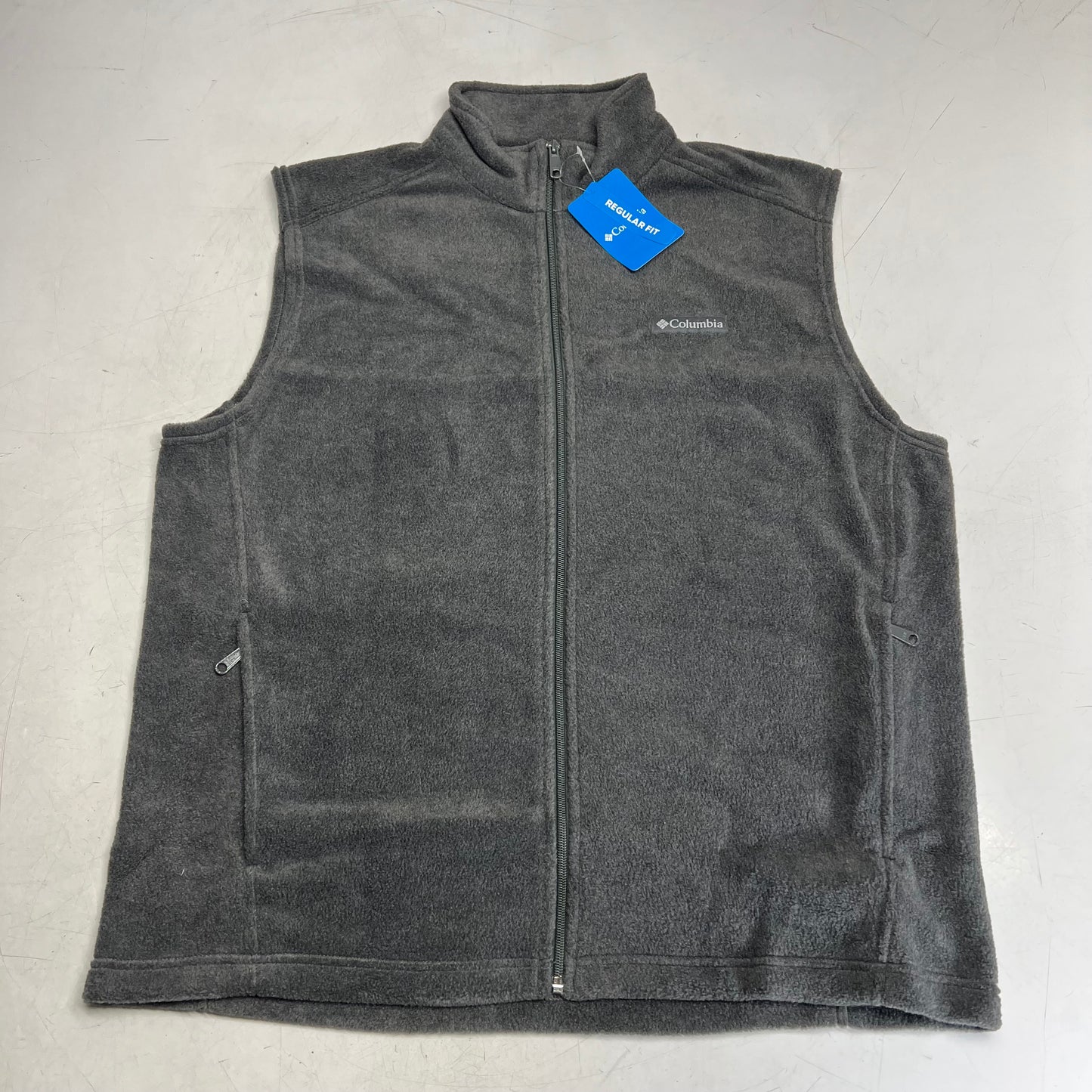 COLUMBIA Steens Mountain Zip Soft Fleece Vest Men's Sz XL Tall Grey AS1535-030
