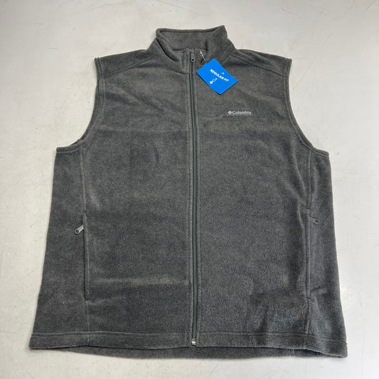 COLUMBIA Steens Mountain Zip Soft Fleece Vest Men's Sz XL Tall Grey AS1535-030