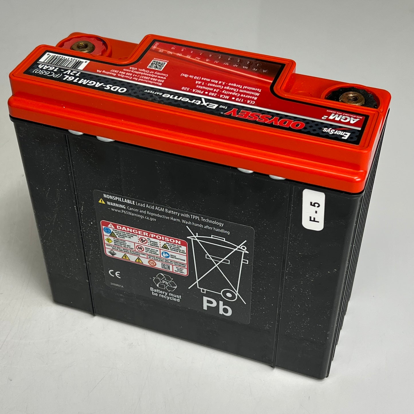 ODYSSEY BATTERY Extreme Powersport Battery Non Spillable Agm16l ODY-PC680