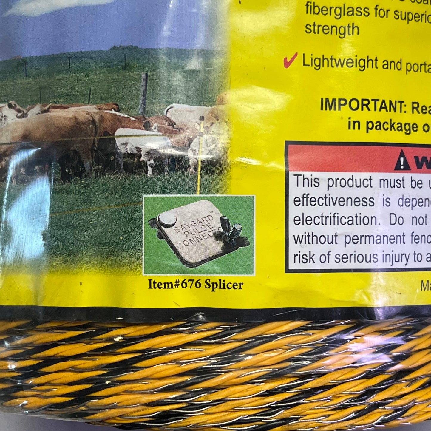 PARMAK 122 Electric Fence Wire PVC Coated Fiberglass 1,312ft Black/Yellow PM-122