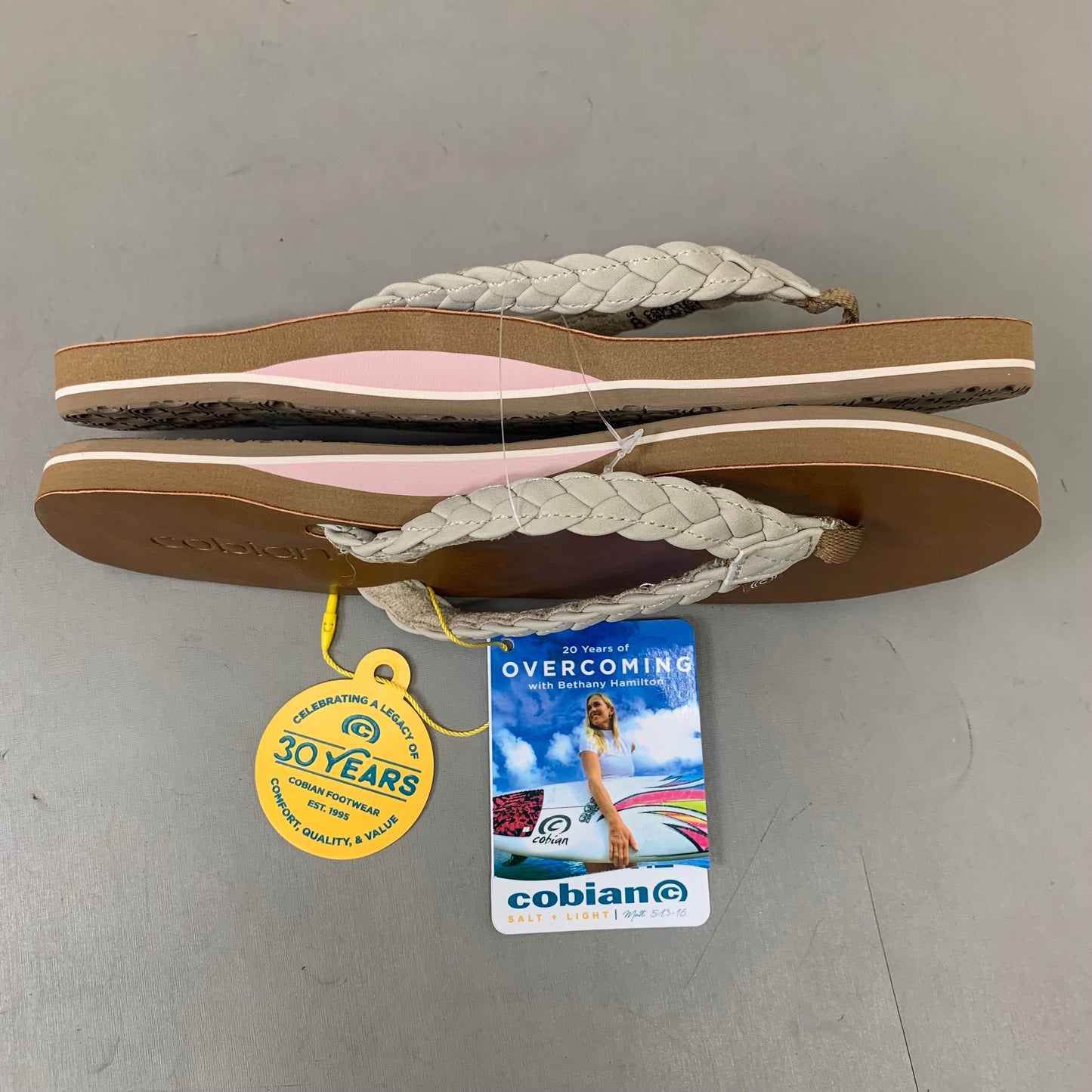 COBIAN Braided Pacifica Sandals Women's SZ 8, EU 38.5 Cream BBP23-110-8