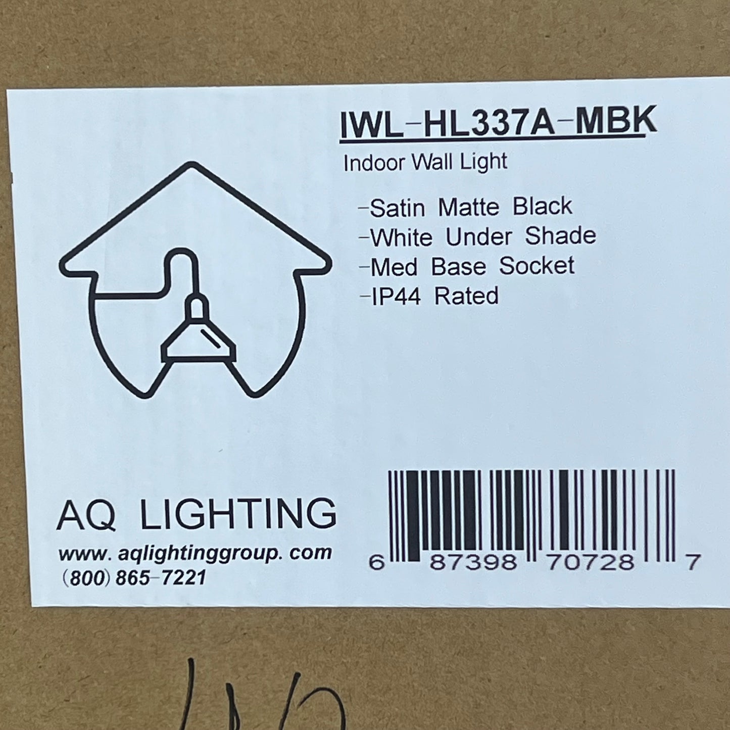 AQ LIGHTING Gooseneck Wall Sconce Outdoor Vanity Light 120V Black IWL-HL337A