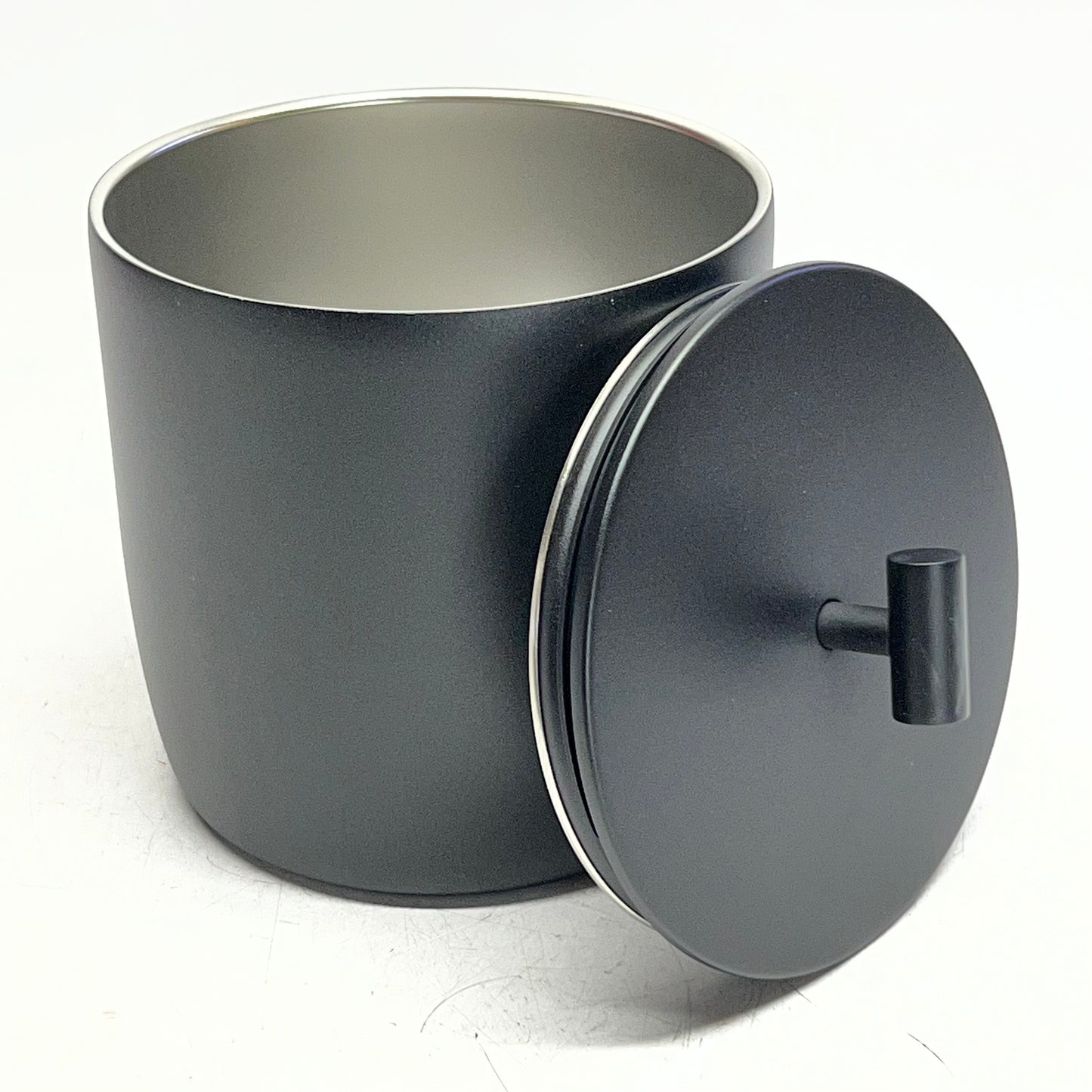 SIMPLEMODERN Rock Ice Bucket with Ice Scoop 8"H x 7"D Black ICE-100-MB