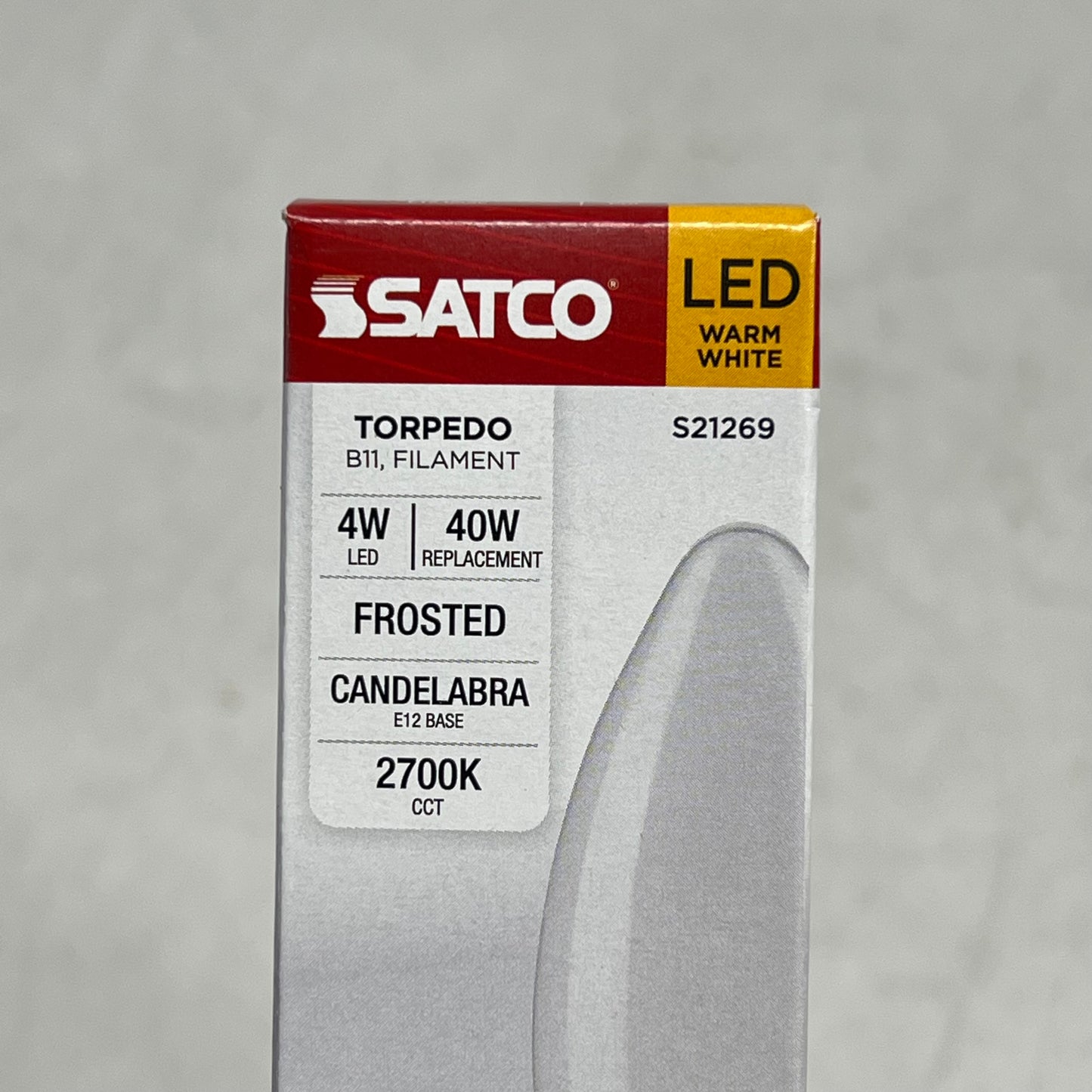 SATCO (6 PACK) Candle Bulb 4W LED B11 2700K Warm White Frosted Finish S21269