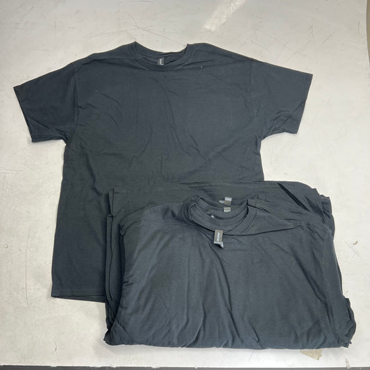 ZA@ GILDEN (12 PACK) Unisex Heavy Cotton T-shirts Short Sleeve Unisex Sz M Black G500
