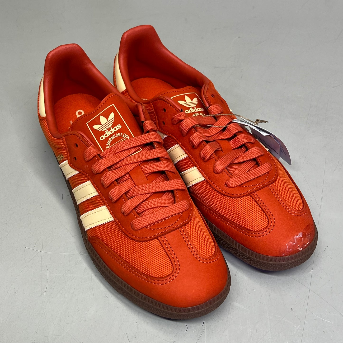 ZA@ ADIDAS Samba OG Soccer Inspired Sneaker Men's Sz 7.5 Collegiate Orange ID1453