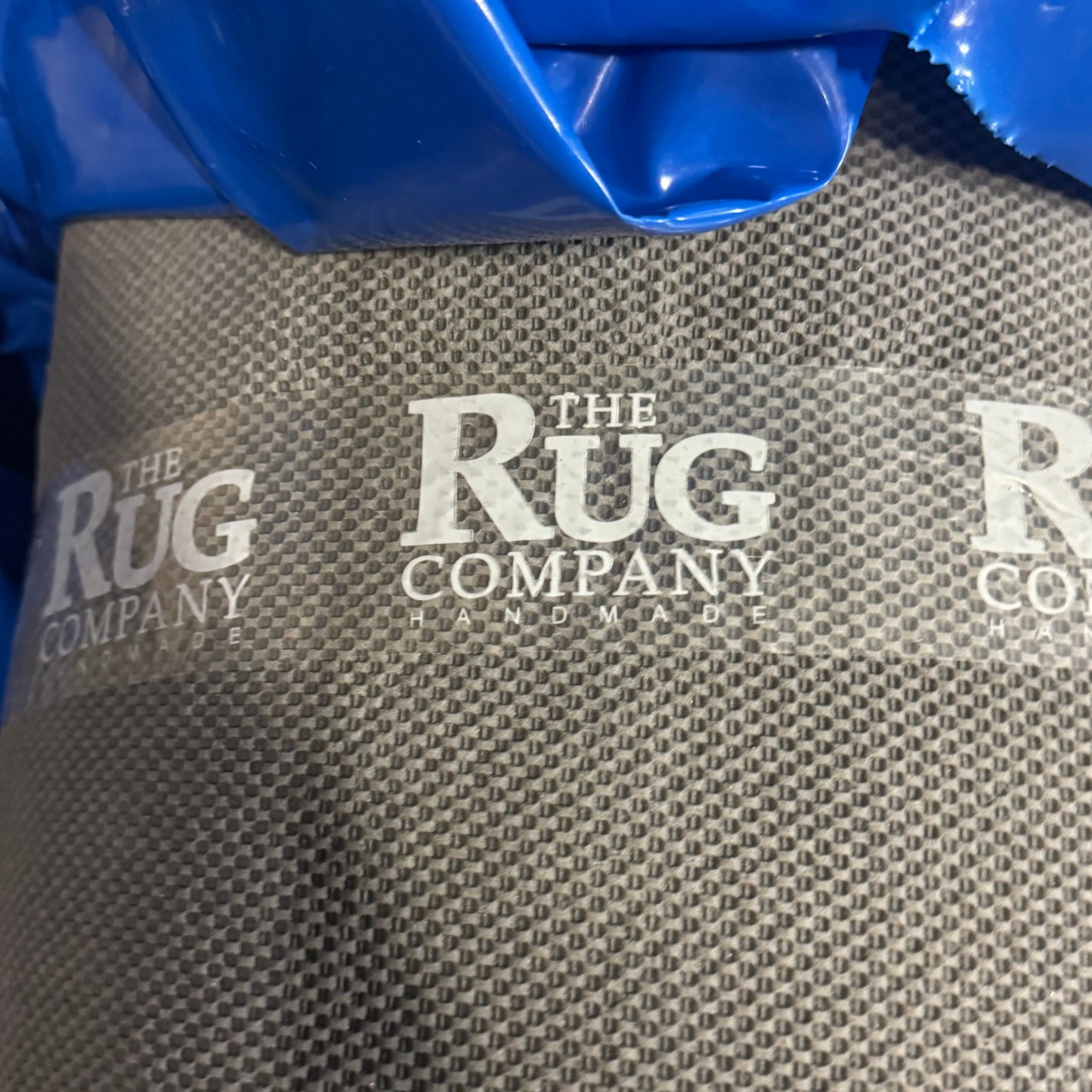 THE RUG COMPANY Bridge Modern Hand Woven Tibetan Wool Rug Roll 16’ x 12' Grey/Blue