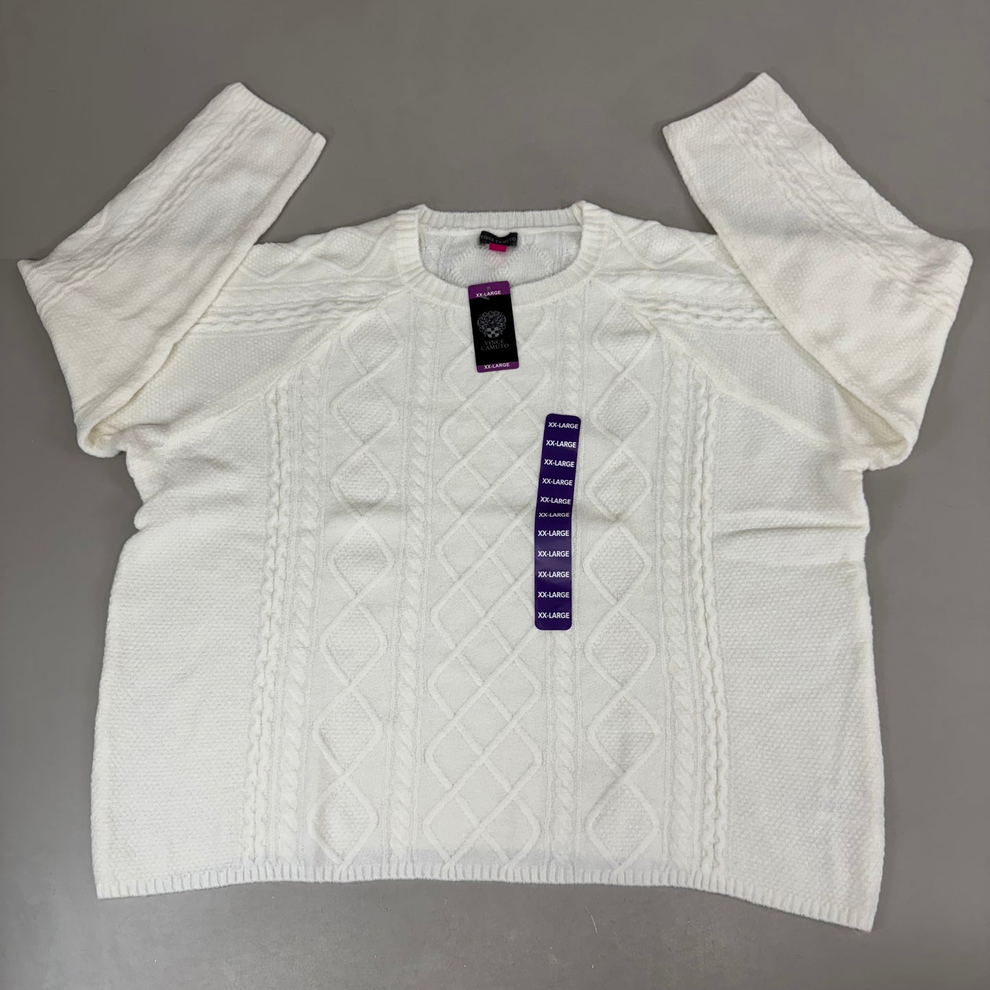 VINCE CAMUTO Cable Knit Sweater Women's Sz-XXL Antique White SC2895