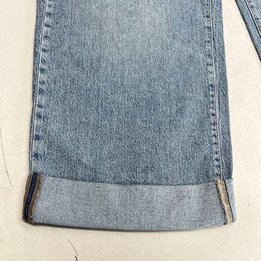 RW & CO Slouchy Mid-rise Jeans Cuffed Legs Women's Sz 33 Light Wash 490771