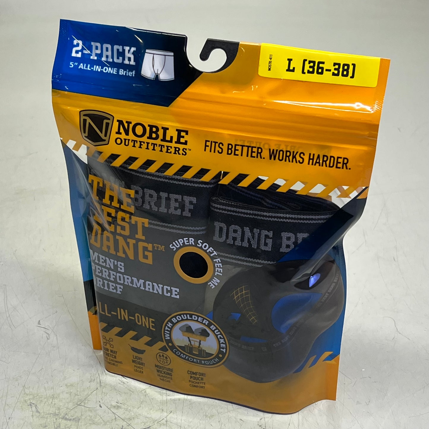 NOBLE OUTFITTERS (SET OF 2) The Best Dang Performance Brief Men's Sz L Olive