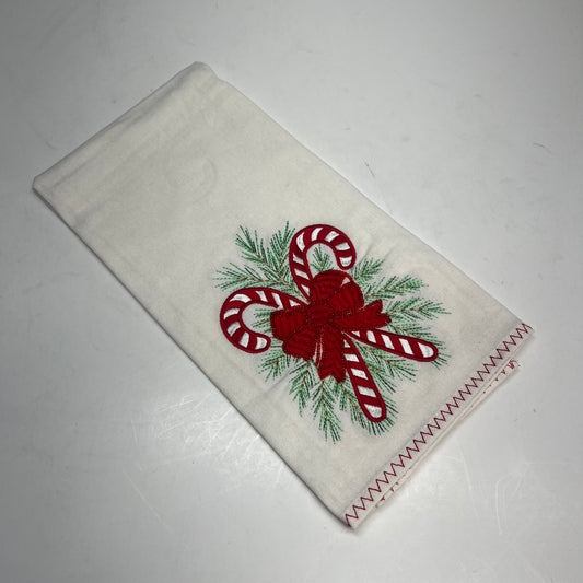 OAKSTREET (2 PACK) Holiday Candy Cane W/ Bow Dish Towel  25"x18" OSW268011