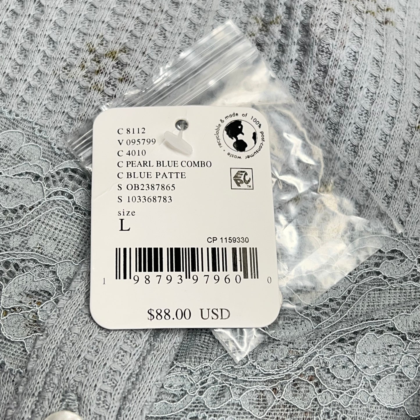 FREE PEOPLE Let's Party Cardi-print Women's Sz L Pearl Blue Combo 103368767