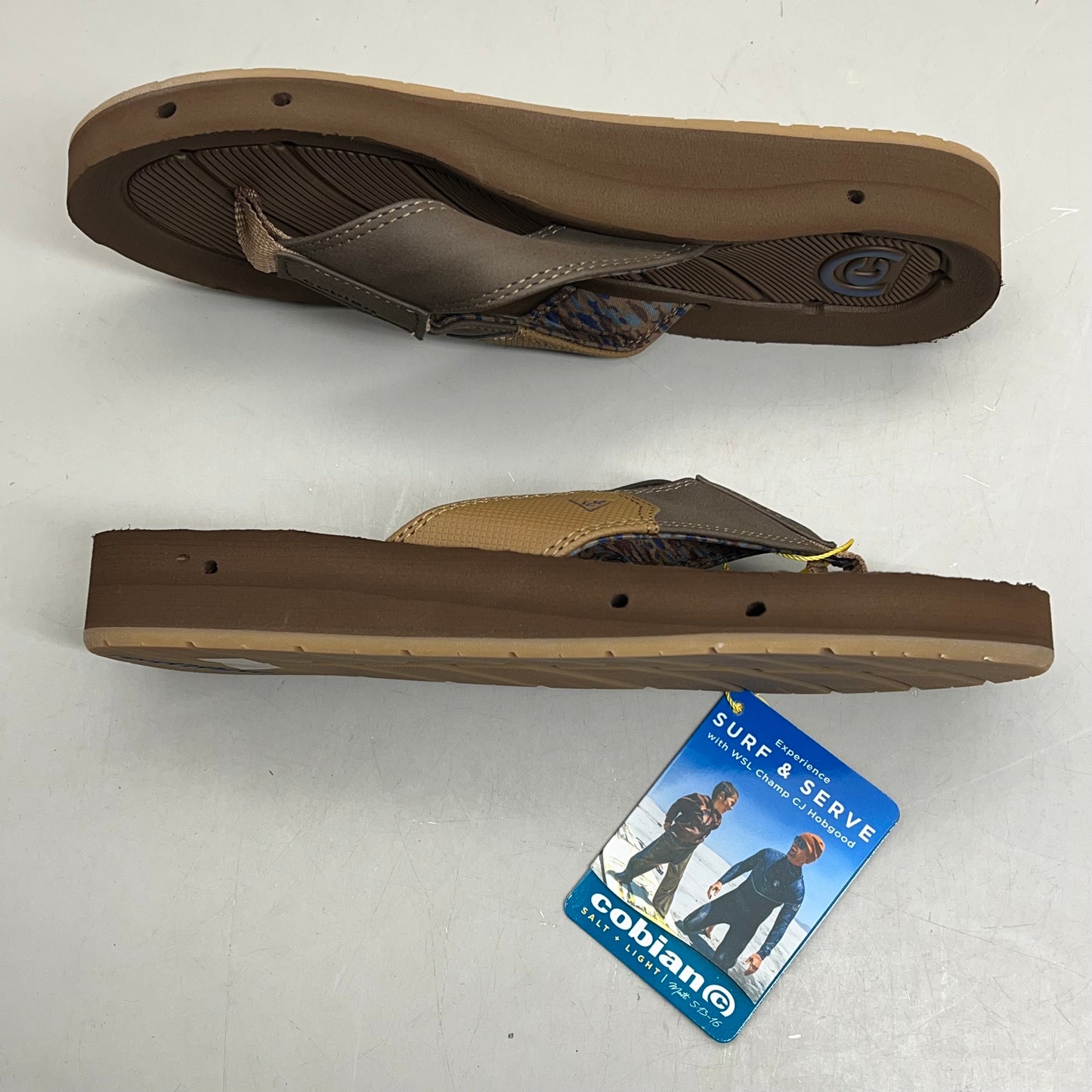 COBIAN Synthetic Suede Draino 3 Sandals  Men's Sz 10, EU 43 Brown HBD23-200-10