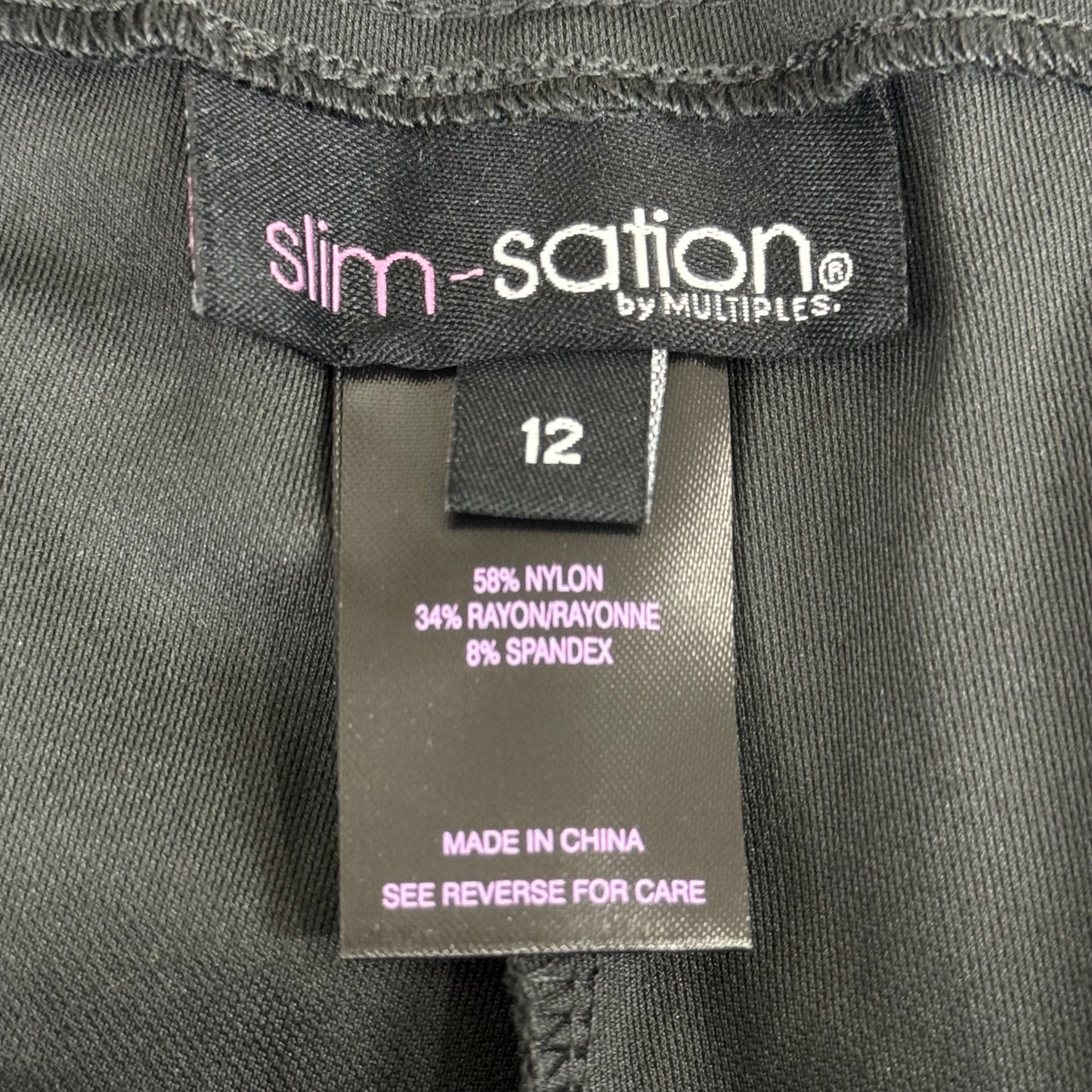 MULTIPLES Woven Ankle Pants Petite Women's Sz 12 Intgry M2623P
