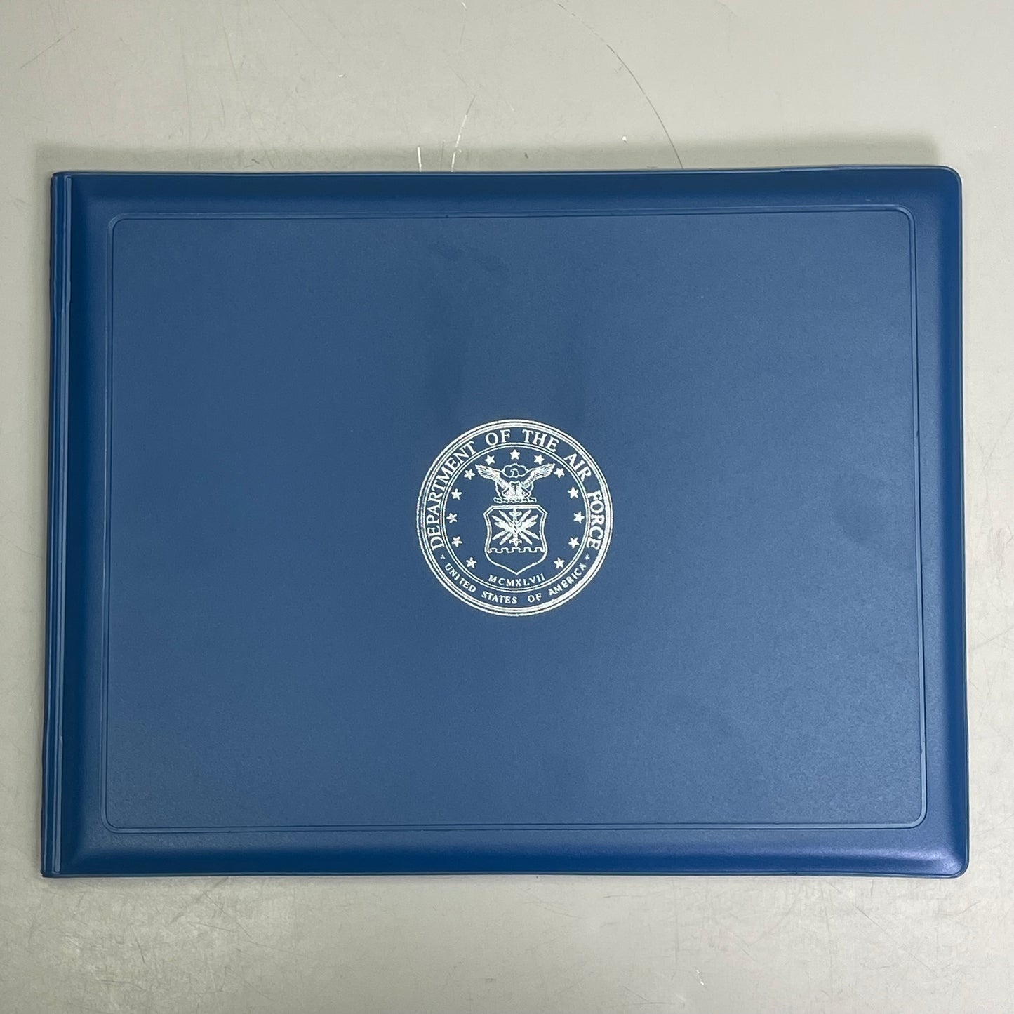 SKILCRAFT Air Force Award Certificate Binder Blue w/ Silver USAF Seal 12011