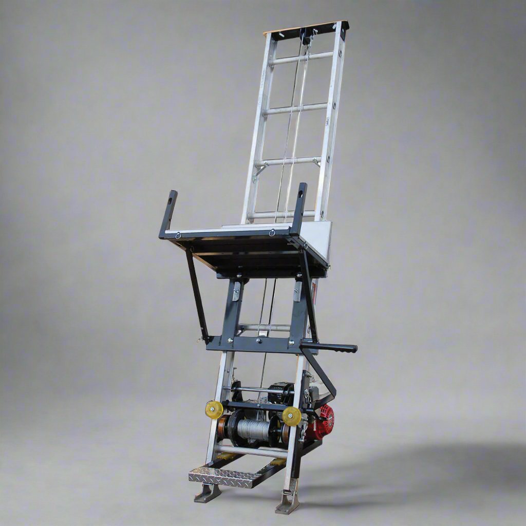 TIE DOWN TranzSporter Ladder Hoist 400 lb 28 Foot W/ Lifan Gas Engine TP400