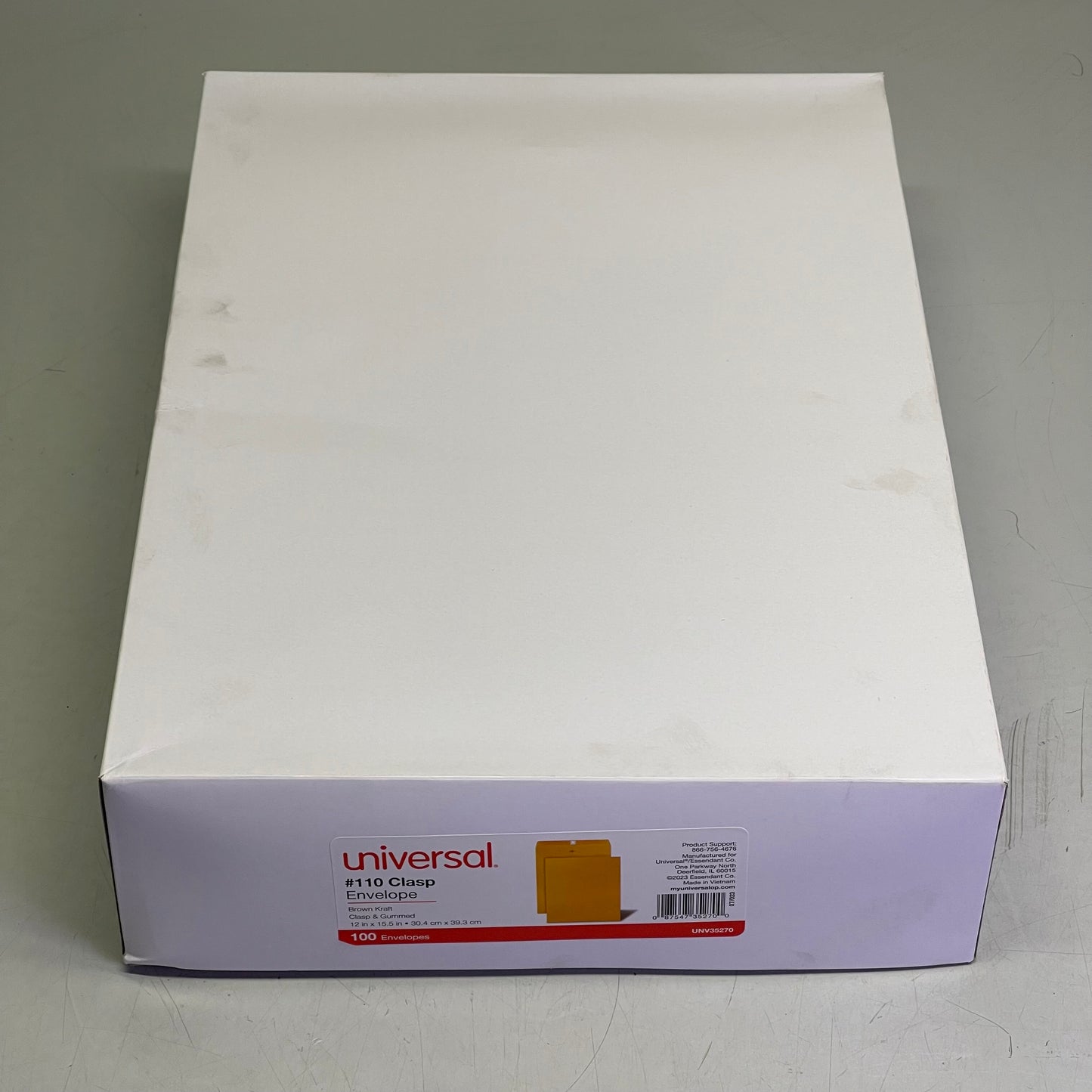 UNIVERSAL (100 PACK) #110 Kraft Clasp Envelope Clasp/Gummed Closure 12"x15.5" Brown Kraft UNV35270