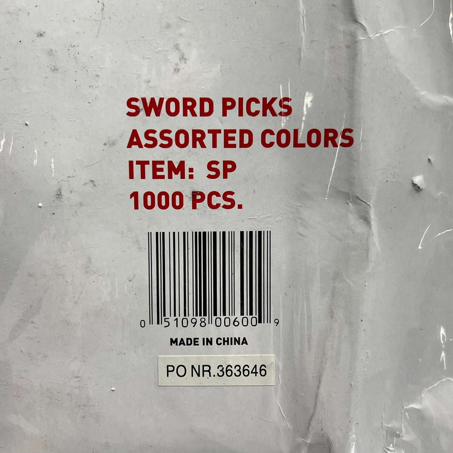 ZA@ DISCO (1000 PACK) Cocktail Sword Picks Multicolor SP (As-is)