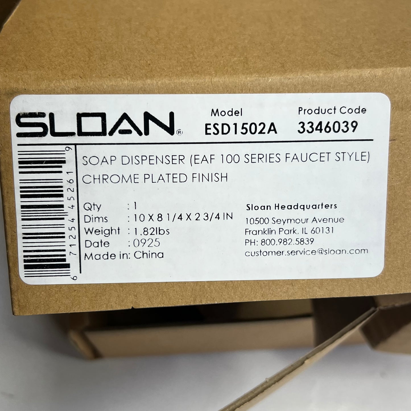 SLOAN Deck Mounted Automatic Foam Soap Dispenser & Faucet Chrome ESD1500A