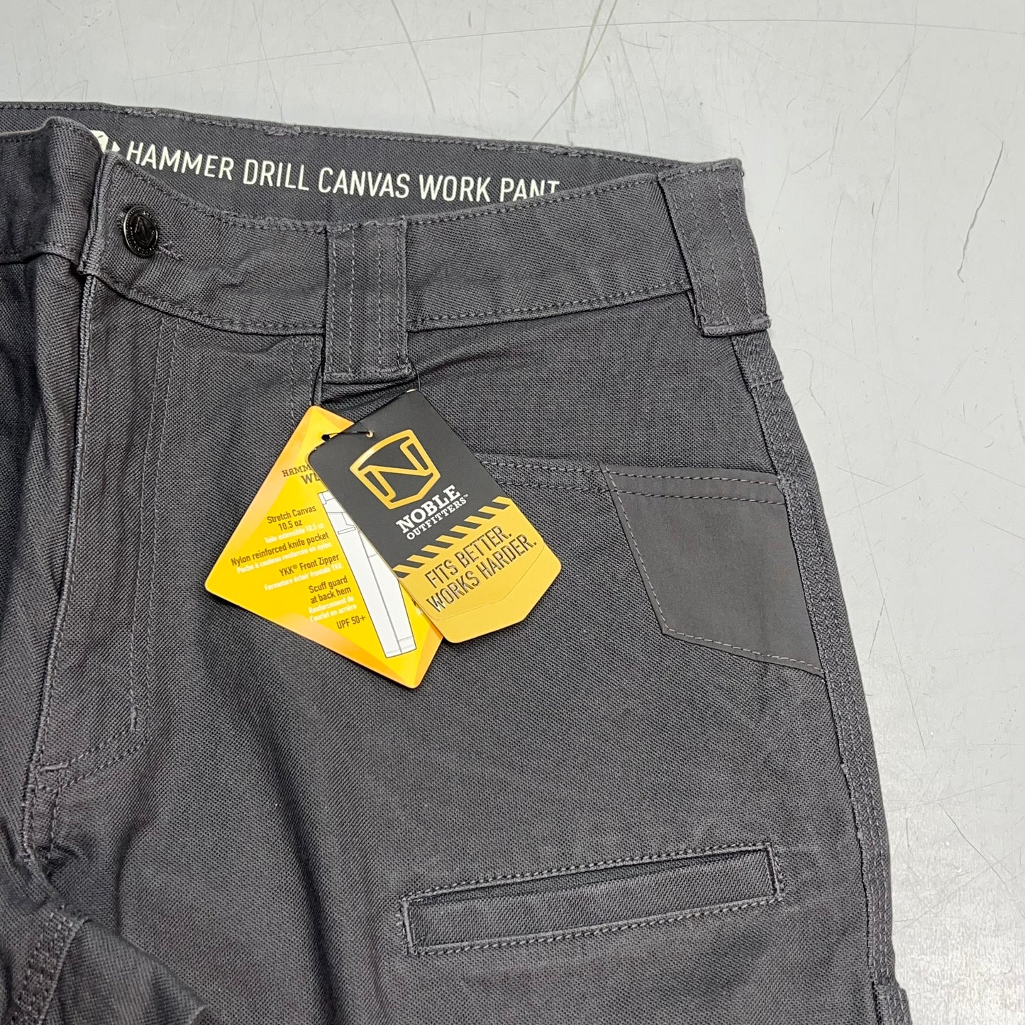 NOBLE OUTFITTERS Full Flex HD Hammer Canvas Work Pant Men's Sz 32x32 Wolf Grey