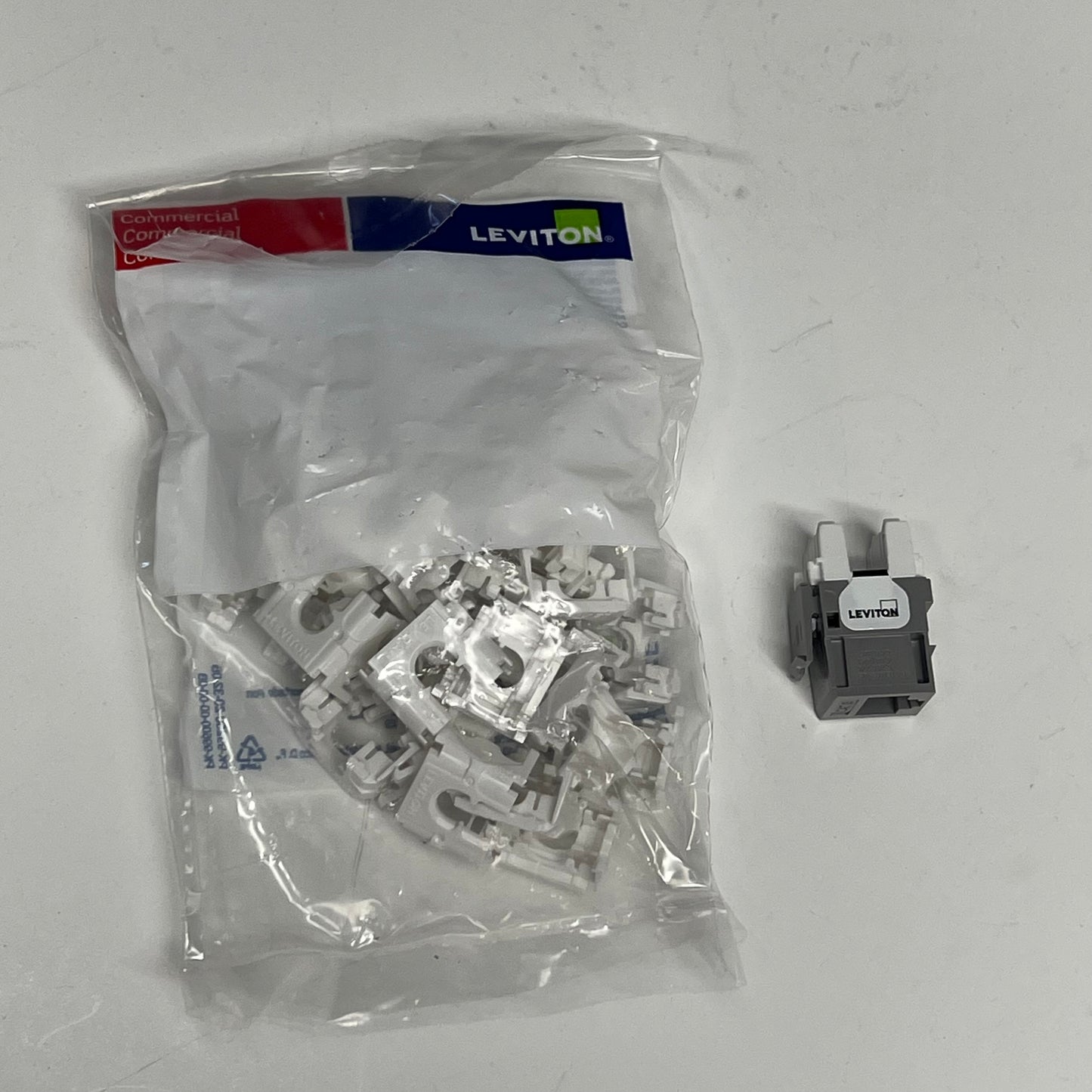 LEVITON (25 PACK) Extreme Cat 6 Quickport Jack Quickpack Gray 61110-BG6