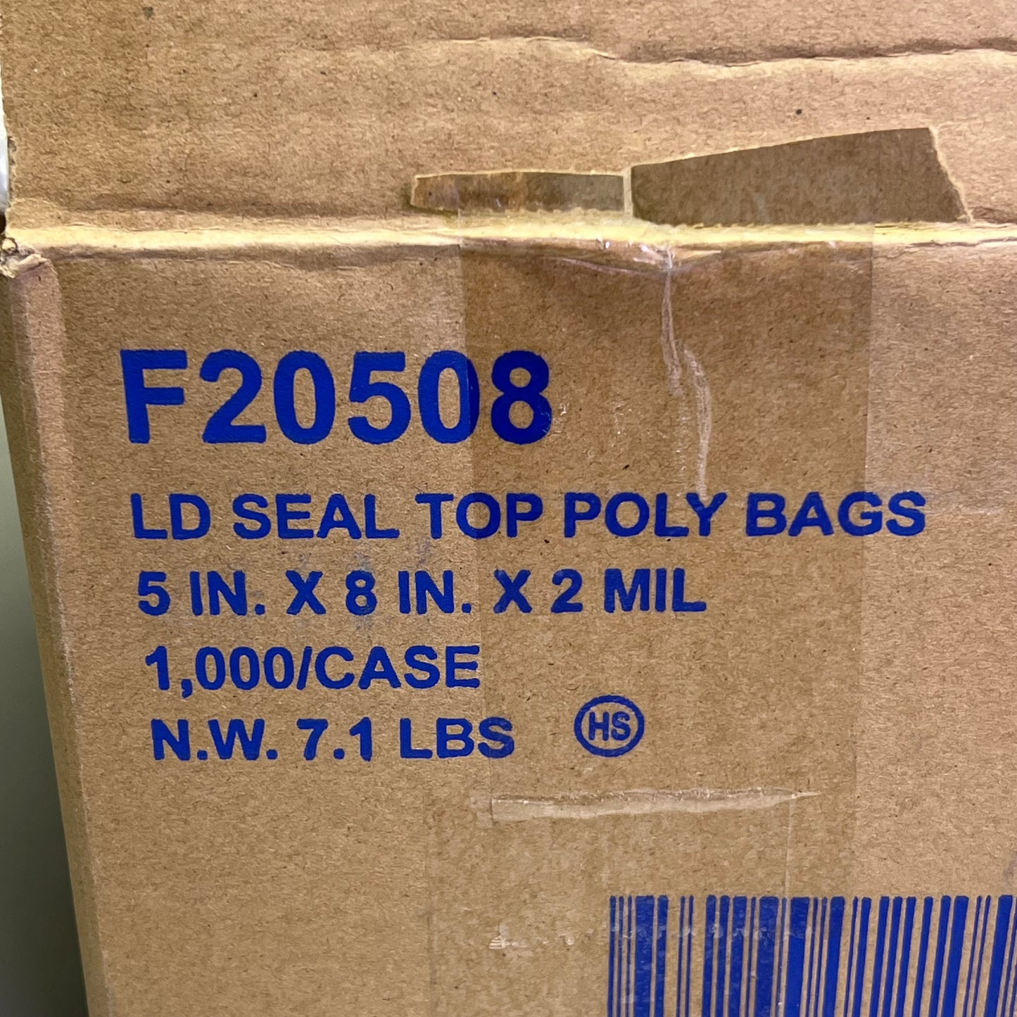ELKAY PLASTICS (1000) LD Seal Top Poly Bags 5 in. x 8 in. F20508